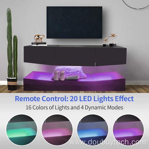 Floating Wall Mounted TV Stand with LED Lights